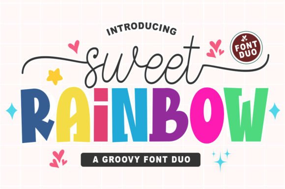 Sweet Rainbow Duo Font for Editorial Design
